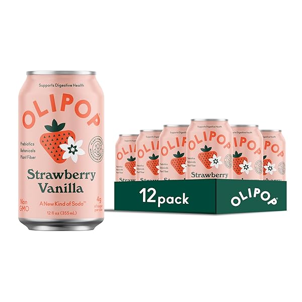 OLIPOP PREBIOTIC SODA POP, STRAWBERRY VANILLA, PANTRY PACK...