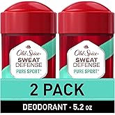 Old Spice Sweat Defense Antiperspirant & Deodorant for Men, 24/7 Ultimate Sweat Protection, Long Lasting Scent, Soft Solid, Pure Sport Scent, 2.6 oz (Pack of 2)