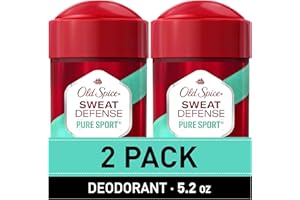 Old Spice Sweat Defense Antiperspirant & Deodorant for Men, 24/7 Ultimate Sweat Protection, Long Lasting Scent, Soft Solid, Pure Sport Scent, 2.6 oz (Pack of 2)