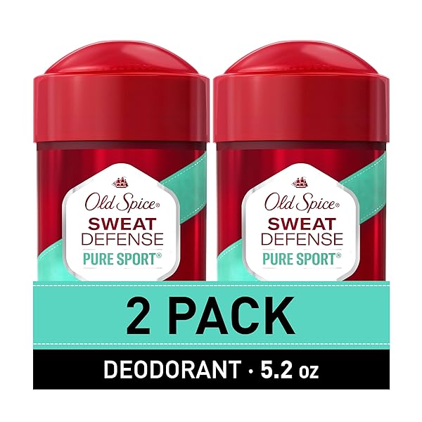 OLD SPICE SWEAT DEFENSE ANTIPERSPIRANT & DEODORANT FOR MEN, 24/7 ULTIMATE SWEAT PROTECTION, LONG LASTING SCENT, SOFT SOLID, PURE SPORT SCENT, 2.6 OZ (PACK OF 2)