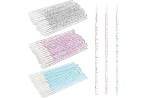 MEKUPEU Disposable Eyeliner Brush Applicator Cosmetic Eye Wand Eyeliner Makeup Tool (mixed 3 color-300pcs)