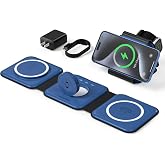 UCOMX 3 in 1 Charging Station for Multple Devices,Foldable 3 in 1 Wireless Charger for Travel,Nano Wireless Charging Station