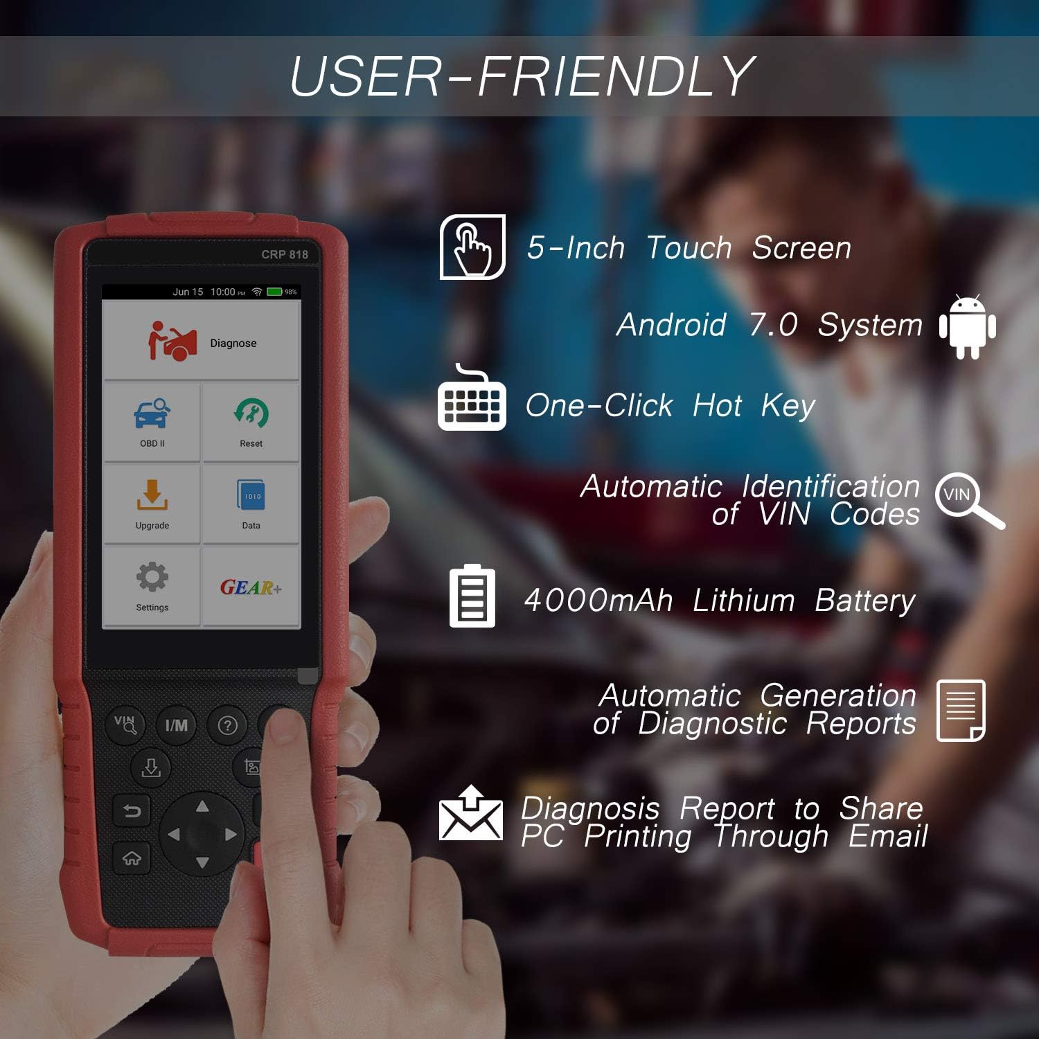 Scan Tool Injector Coding Interface LAUNCH CRP8 OBD2 Reader All System Diagnostic Scan Tool SRS ...