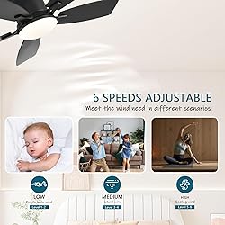 Ayaoty Ceiling Fans with Lights, 42 inch Low
