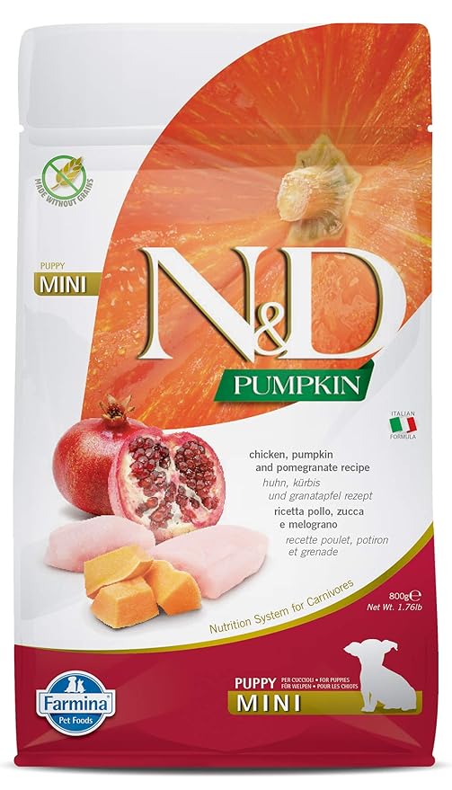 FARMINA N&D Pumpkin, Grain Free, Dry Dog Food, Puppy Mini Breed, 800 Gm