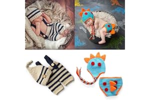 ZOCONE 2 Sets Cotton Knitted Newborn Photography Costume for Girls and Boys (0-3 Months)