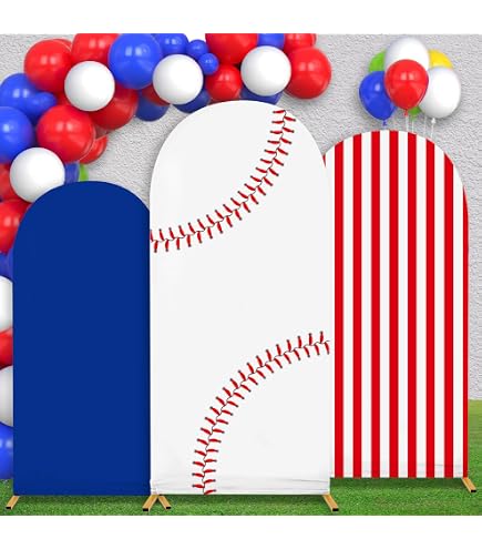 Baseball-Bogen Hintergrundabdeckung – Gewölbter Stoff In Blauen Streifen, 75x180 Cm, Dehnbar & Doppelseitig, Für Sportpartys