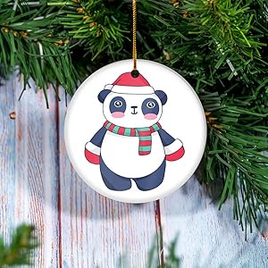 Personalized Ornaments - Cute Christmas Panda First Home Ornament, Handmade Ornament, Couples Ornament, Photo Ornament Gift Christmas, Xmas 2 Pcs