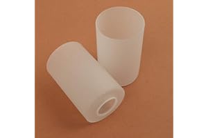 Eumyviv Frosted Seeded Glass Shade, 2 Pack Cylinder Glass Lampshade Replacement with 1-5/8-Inch Fitter Opening for Wall Sconce Pendant Light A00023