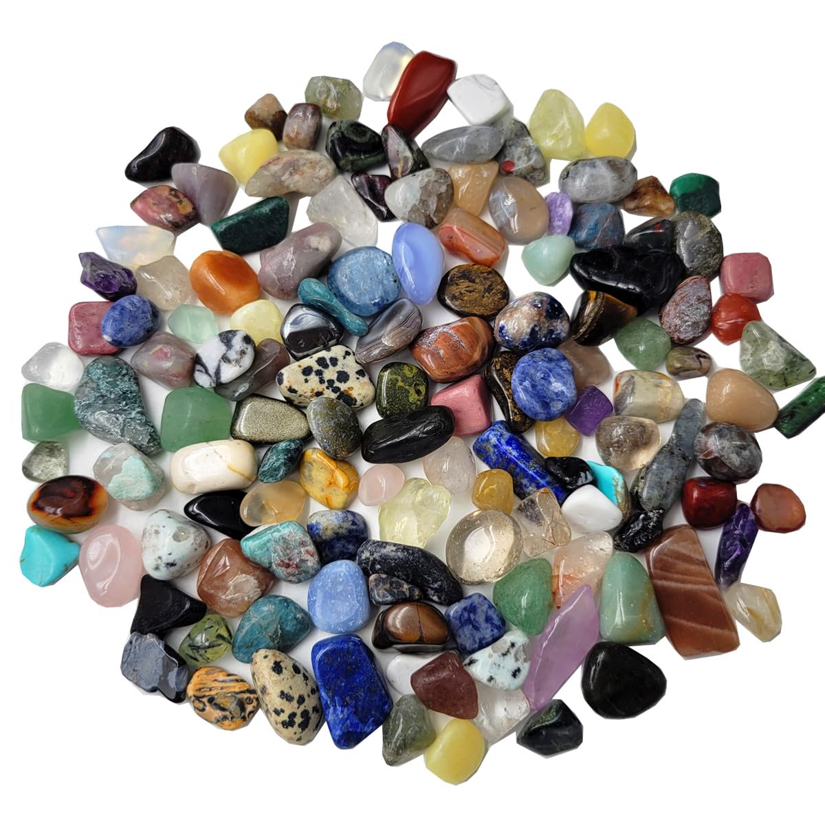 60Kinds+ Gemstones and Crystals Set,Bulk Tumbled Chips Crystals for Jewelry Making,Crushed Stones Rocks and Minerals Science Kit (0.55lb(60-65types))