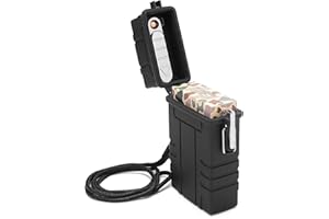 YUSUD Waterproof Cigarette Case, Cigarette Holder Case with Lighter, Large Cigarette Pack for 20pcs 84mm King Size, Cigarette Box for for Women Men, Outdoor Camping Travel Accessories