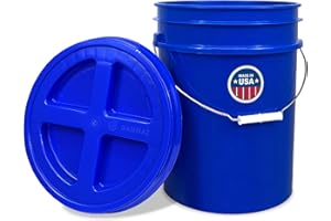 ePackageSupply Premium 5 Gallon Food Grade Plastic Pail with Gamma Seal Lid | Made in USA | BPA-Free | Heavy-Duty 90 Mil | Airtight Stackable Container, 1 Count