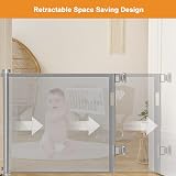 Wodondog Retractable Stair Gate 150cm Wide Grey One Hand Op view 4