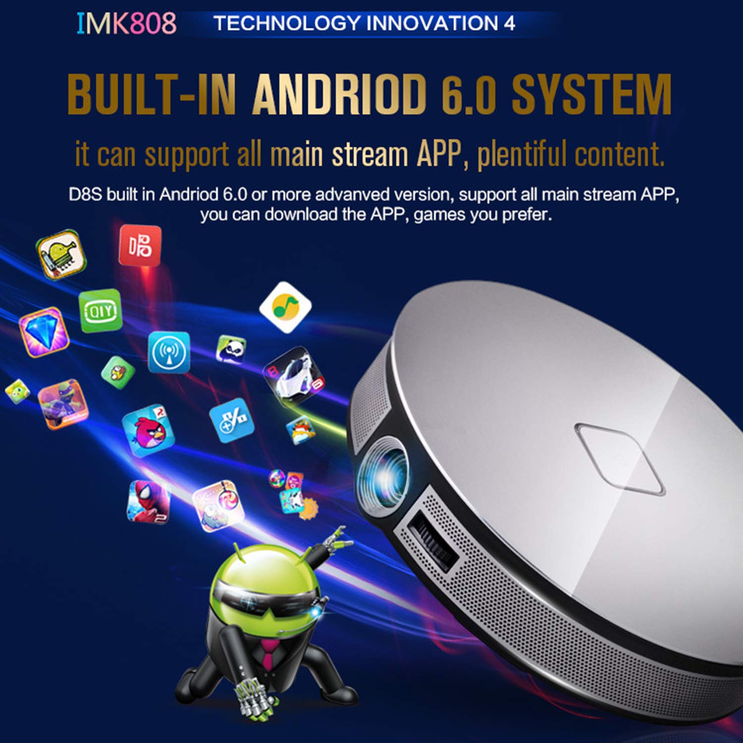 Suntech Projector 3500 Lumens DLP Portable Projector, Full HD LED Home Theater Projector 1280P Supported with 300¡± Big Display for Home Entertainment,Movie and Games