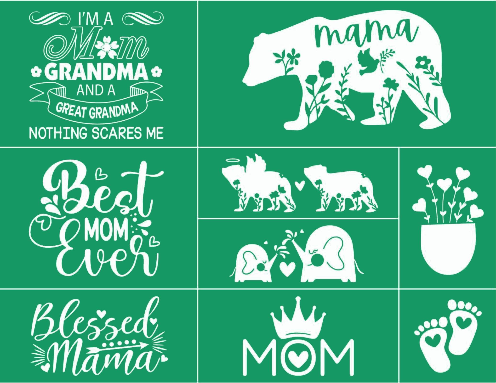 Mother's Day Silk Screen Stencils,Mesh Transfers Chalk Paste Screen Printing Stencil Reusable Silk Screen Stencils for Craft,Fabric,Self Adhesive Stencils for Wood,DIY Mother's Gift Home Decor