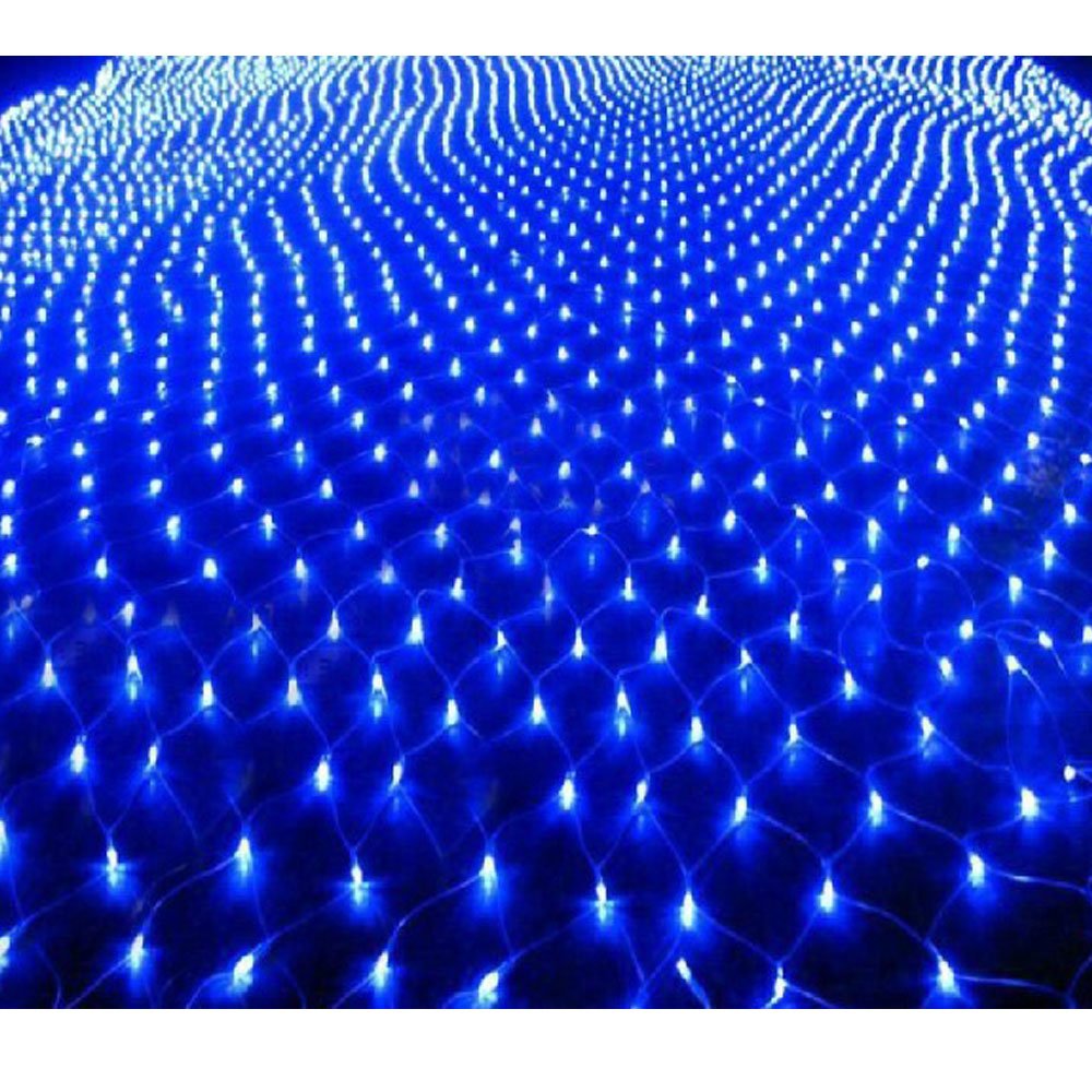 LightsGo Net Fairy Lights Outdoor Indoor LED Fairy Lights 120LEDs 1.5m*2m BLUE - 8/16H Timer, 8 Modes, Memory