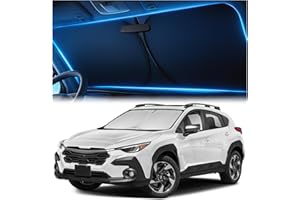 Windshield Sunshade for Subaru Crosstrek 2018-2024 2025 2026 - Innovative No-Light-Pass Technology, Mirror Cut-Out, Blocks 99