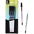 SAKURA 3-Piece Gelly Roll Blister Card Medium Point Gel Ink Pen Set, Black