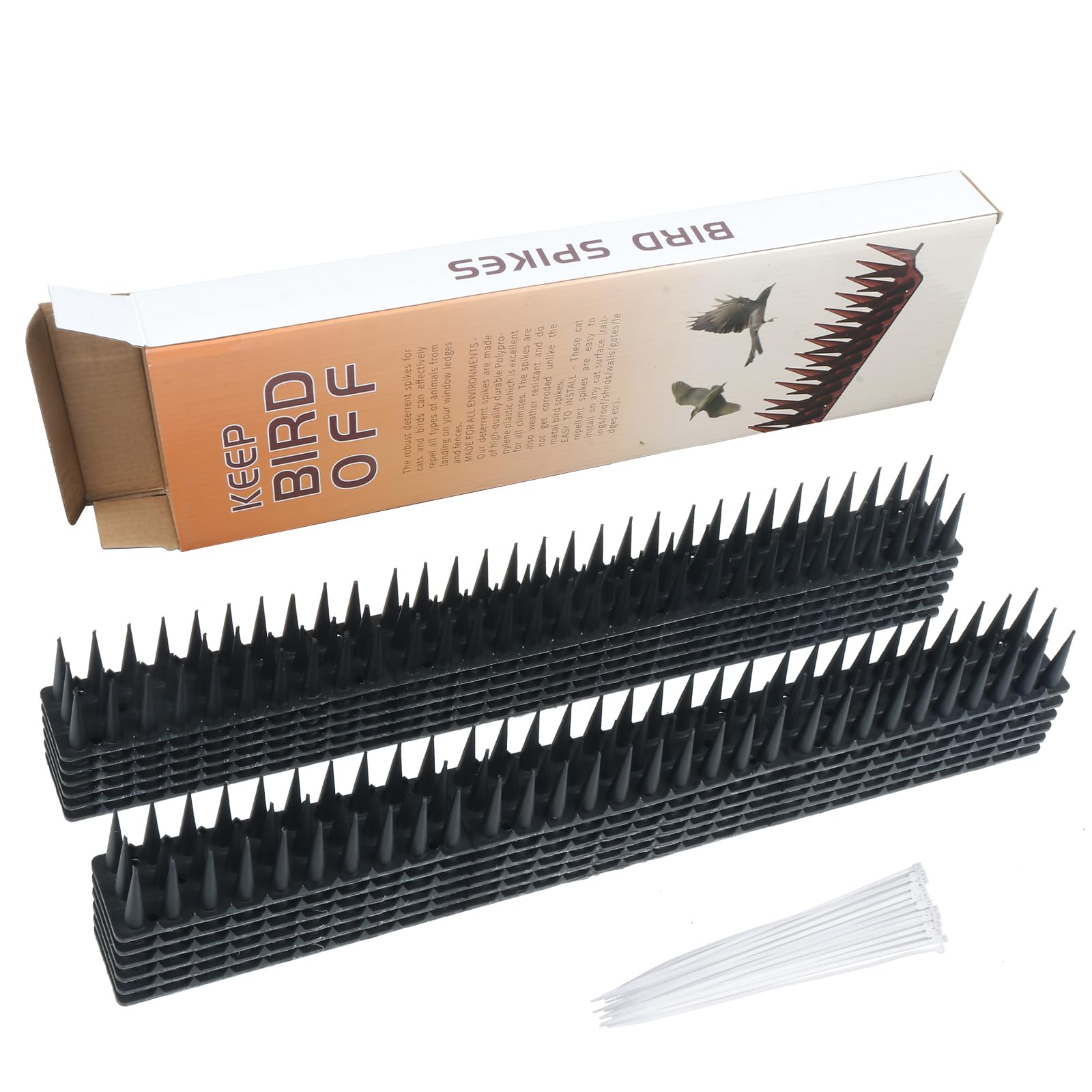 Lifreer 12PCS Fence Wall Spikes Anti Bird Spikes Strips Cat Intruder Deterrent Repellent Outdoor Stab Pigeon Spikes Fence Spikes for Outside Roofs Windows