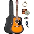 Fender Dreadnought Acoustic Guitar - Sunburst Bundle with Gig Bag, Tuner, Strap, Strings, String Winder, Picks, and Austin Bazaar Instructional DVD