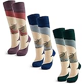 Qterdiz Ski Socks Kids Boys Winter Warm Snowboarding Socks for Boys Girls Thick Thermal Skating Socks 3 Pack