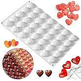 Heart Silicone Mold, 35 Cavity Heart Chocolate Candy Molds, Small Valentine Silicone Molds for Baking Chocolate, Gummy, Ice Cube, Jelly, Jello, Cake Decorations, Cookies, Fondant