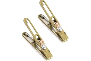 QWORK Brass A-Shape Earth Clamps, 2 Pack 260A Ground Welding Copper Grip Clip Clamp