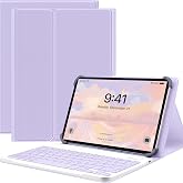 for TCL NXTPAPER 11 Gen 2 Tablet Case with Detachable Magnetic Keyboard, Fits 9-11 Inch Tablets, TPU Protection, Premium PU Leather, Type-C Charging (Purple, TCL NXTPAPER 11 Gen 2)