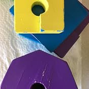 Melissa & Doug - Set Di 25 Blocchi In Legno Geometrici Per Impilare + Mini Pad Scratch Art In Omaggio - Giocattolo Educativo Per Bambini 2+ Anni - 3