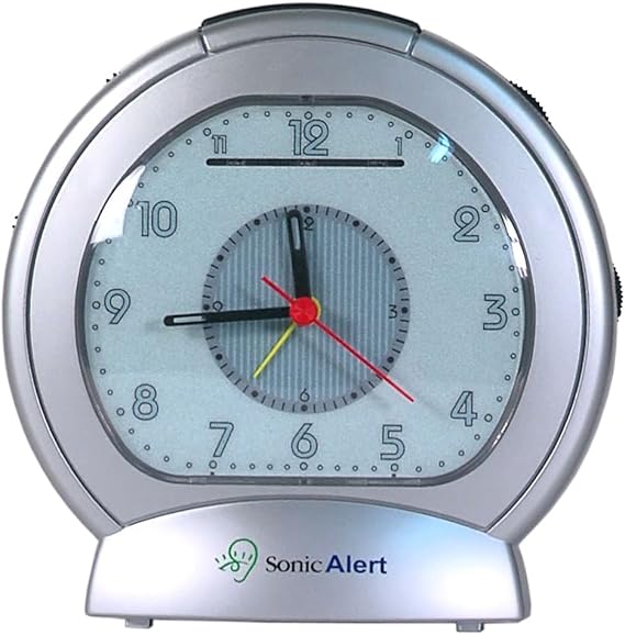 Sonic Alert SBA475SS Sonic Boom Analog Alarm Clock with Dimmer Switch