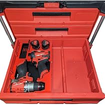 Insert Mousse Protection Rouge Pour Marteau Perforateur M12 Fuel – Compatible Milwaukee Packout Toolbox Modèle 2416-20 (Côté Droit)