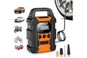 OMQ Tire Inflator Portable Air Compressor, Cordless Air Pump for Car Tires, Car Accessories 150PSI with LED Light for Cars, Balls, Motorcycles, Bicycle