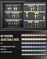 Uniclife 60 Key Cabinet with Combination Lock and Adjustable Racks Black view 3