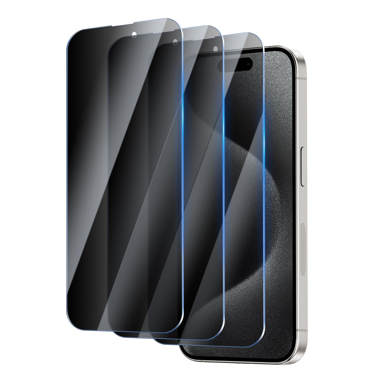 YUXINDZ 3 Pack Privacy Screen Protector for iPhone 15 Plus/iPhone 15 Pro Max, Anti-Spy Tempered Glass Film Anti-Scratch, 9H Hardness