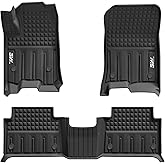 3W Floor Mats for Chevrolet Chevy Colorado/GMC Canyon Crew Cab 2023-2025 2026, All Weather TPE Custom Fit Floor Mats for Cars, 1st and 2nd Row Car Floor Mats, Black