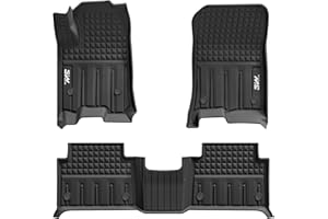 3W Floor Mats for Chevrolet Chevy Colorado/GMC Canyon Crew Cab 2023-2025 2026, All Weather TPE Custom Fit Floor Mats for Cars, 1st and 2nd Row Car Floor Mats, Black
