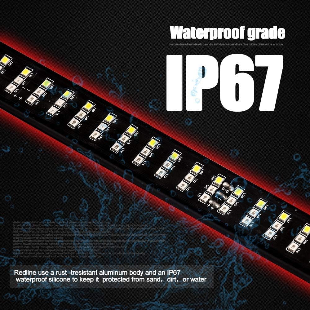 GoodRun 48" Triple LED Tailgate Light Bar w/Sequential Amber Turn Signal White Reverse Lights Parking, Brake, Weatherproof No Drill Install for Pickup, RV, SUV, Boats Truck Tailgate (PK-02): Automotive