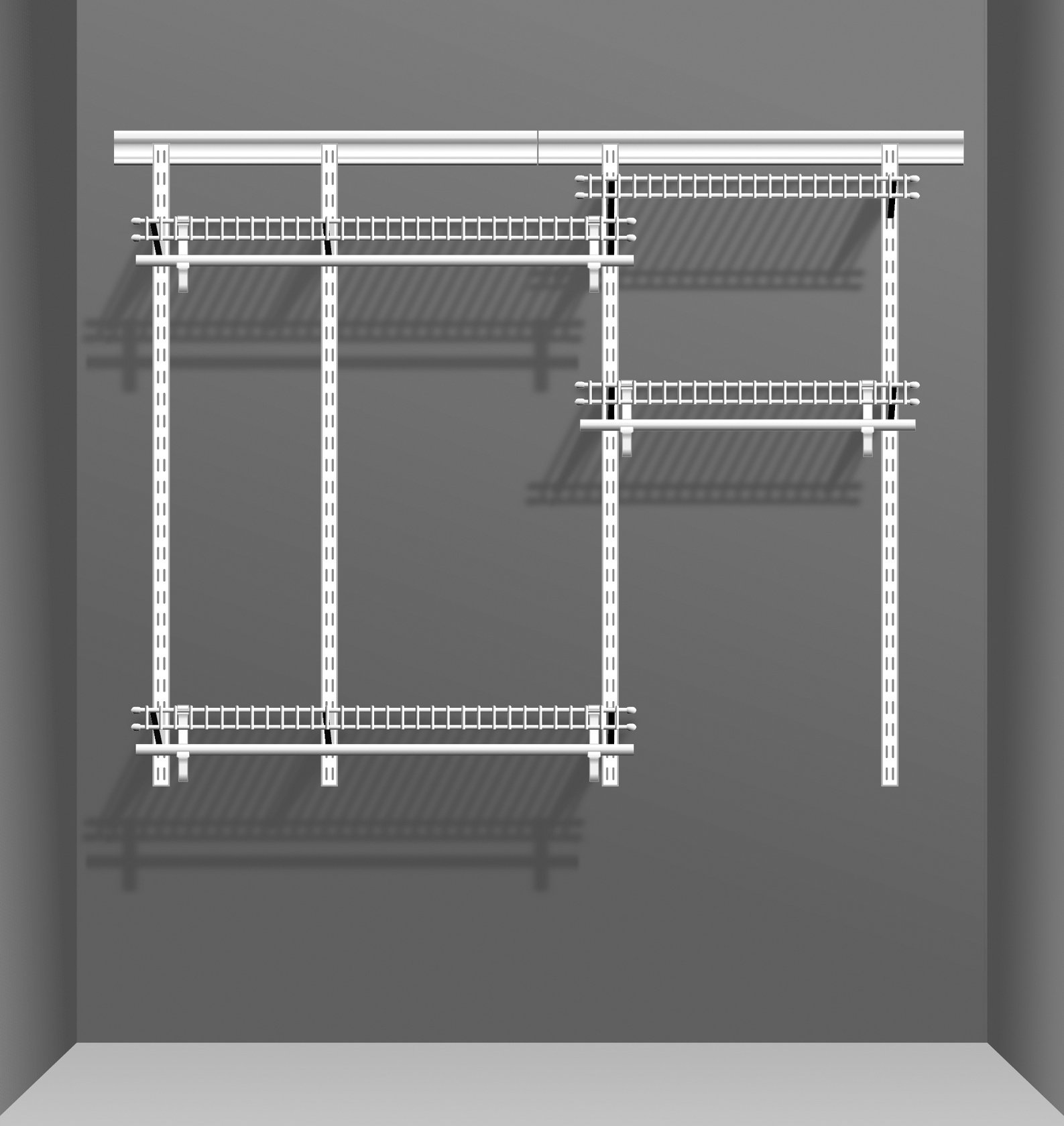 ClosetMaid 8809 ShelfTrack 5ft. to 8ft. Adjustable Closet Organizer Kit
