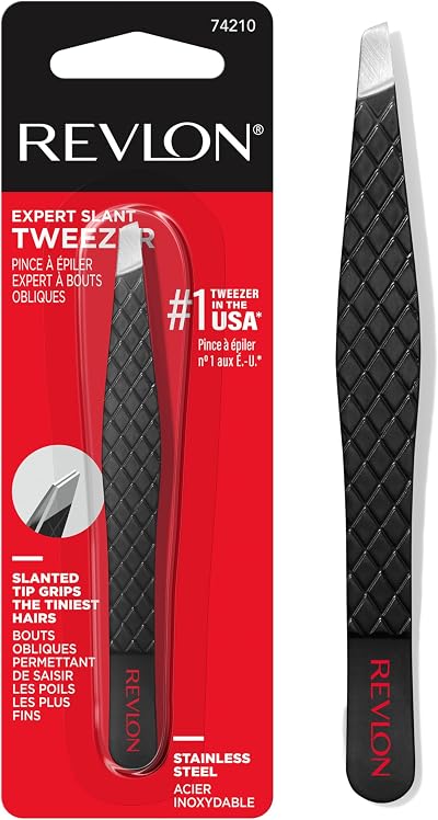 Revlon Expert Slant Tip Tweezers 6 Pack Stainless Steel Superior Control