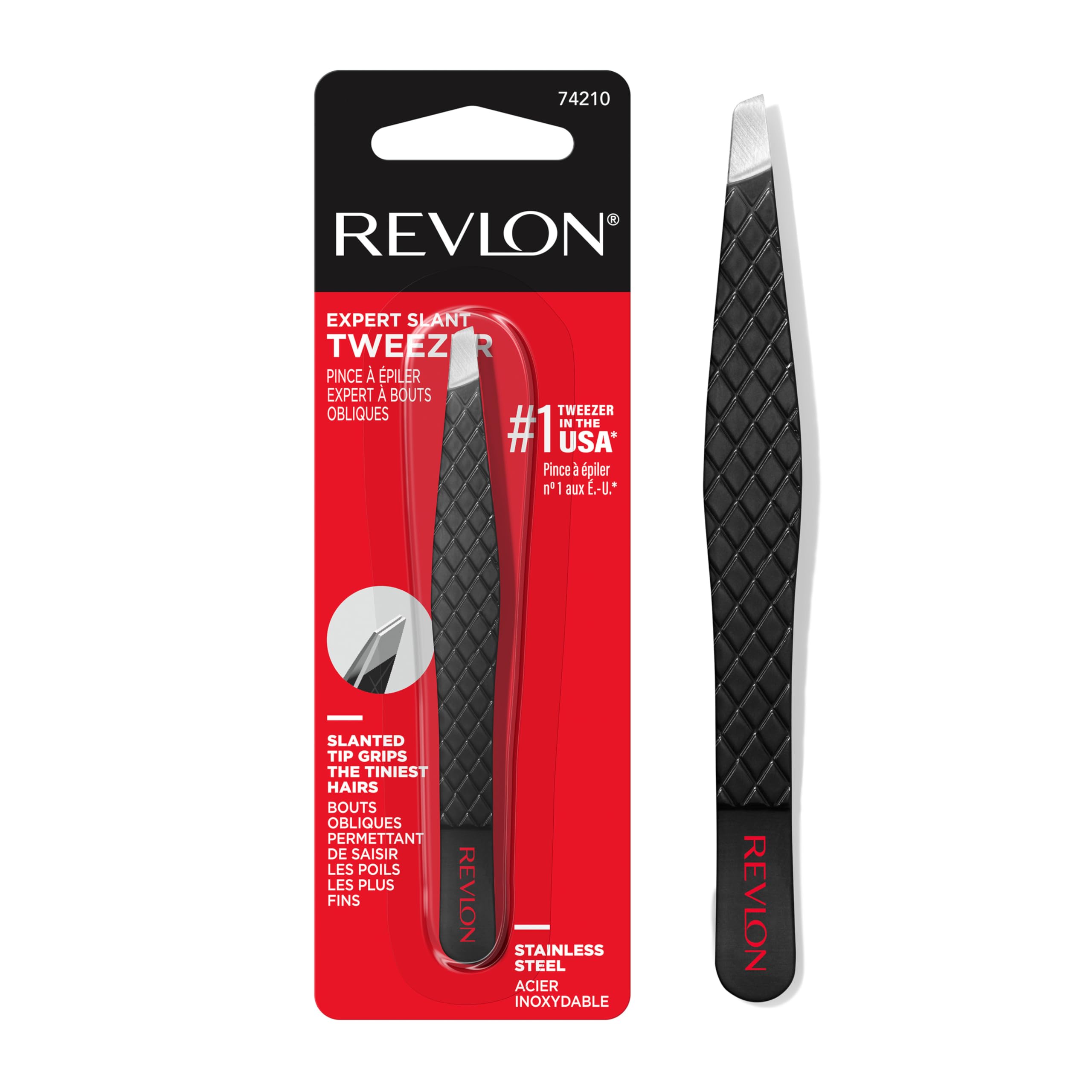 Photo 1 of Revlon Expert Slant Tweezer, High Precision For an Easy Hair Removal, Made With Stainless Steel, 1 Count
