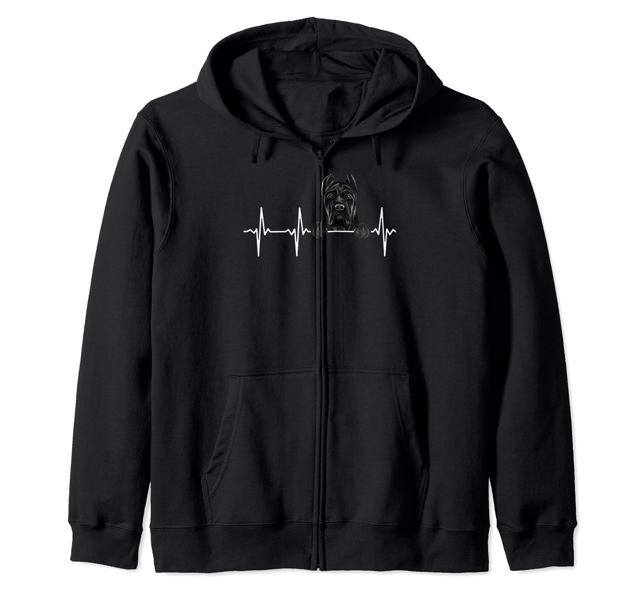Funny Dog Heartbeat For Cane Corso Lovers Zip Hoodie