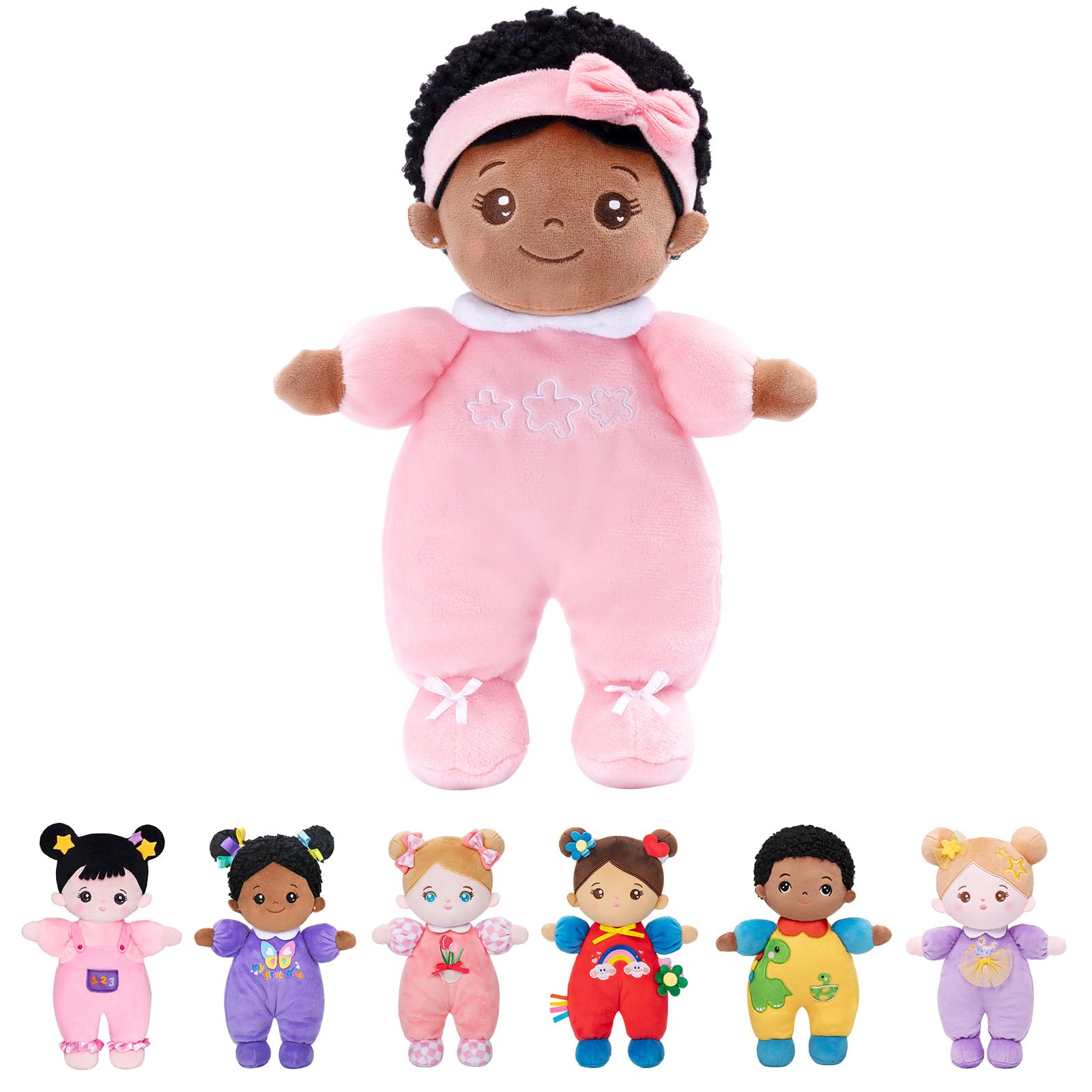 Photo 1 of OUOZZZ Black Baby Doll for 1 Year Old Girl Gifts - First African American Baby Dolls Toys for Girl Birthday Christmas Plush Gift for Toddler 10"