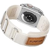 SUNFWR Rugged Nylon Band for Apple Watch Ultra 3&2&1 49mm 46mm 45mm 44mm 42mm Men,Hook Loop Tactical Military Strap for iWatch Series 11/10/9/8/7/6/5/4/3/2/1/SE