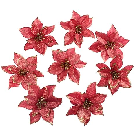 Amazon.de: OurWarm 20PCS Weihnachtsstern Weihnachtsbaum Blumen Deko