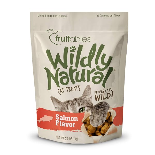 WILDLY NATURAL CAT TREATS, 2.5 OUNCES, SALMON FLAVOR