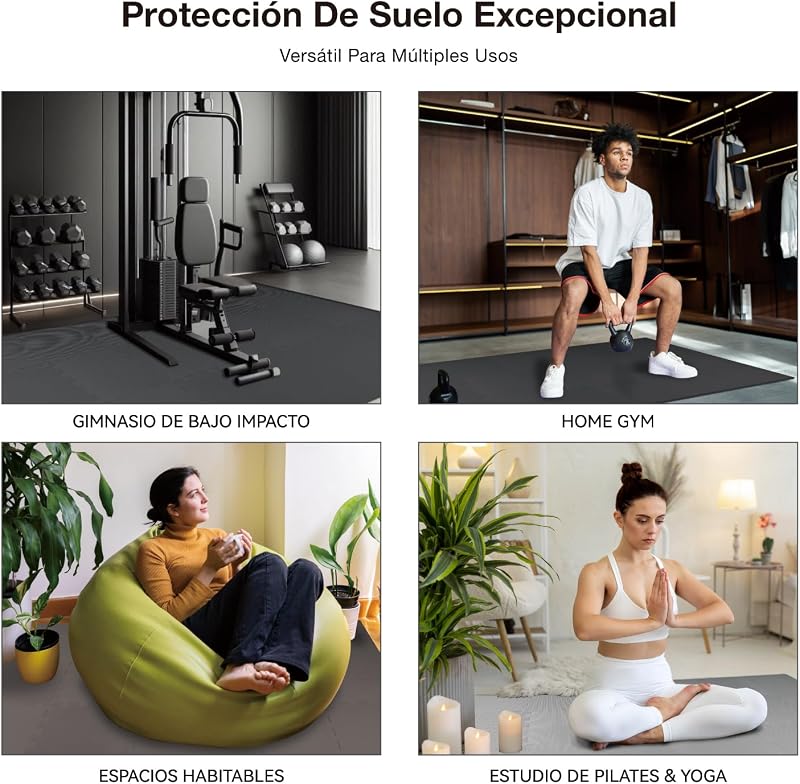 Juego de 18 alfombrillas para suelo de gimnasio, espuma EVA de alta densidad, antideslizantes y de alta amortiguación, ideales para yoga y fitness, perfecto para gimnasio en casa, 30x30 cm