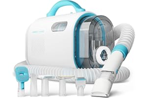 Uproot Clean Pet Groomer Vacuum Kit 7 in 1 - Cat & Dog Grooming Kit with Brush, Detangle, Deshed, Trim, Clean, & Dry Attachments - Complete Cat & Dog Grooming Vacuum for Shedding Pets