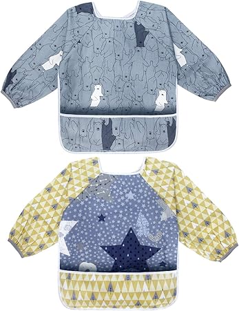 baby feeding bibs with sleeves