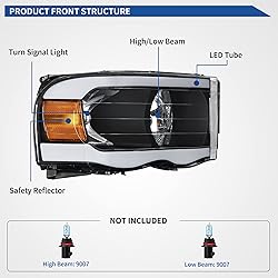oEdRo LED DRL Headlight Assembly Replacement for