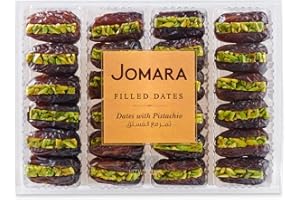 Jomara Organic Dates with Pistachio 14oz (400g) | Healthy Dried Fruit | Fiber and Antioxidants Natural Source | Vegan, Gluten Free, Paleo | (Pack of 1)